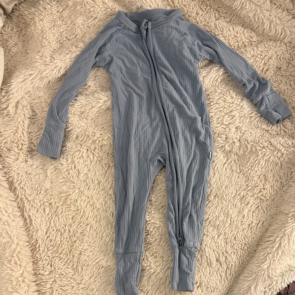 Soft blue baby zippy from Little Sleepies, size 0-3 months